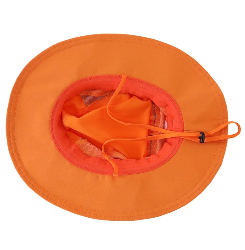 Connectyle Baby UV Sun Hat for Toddler Kids Wide Brim Beach Hats Adjustable Outdoor Sun Hat S Orange - Image 3